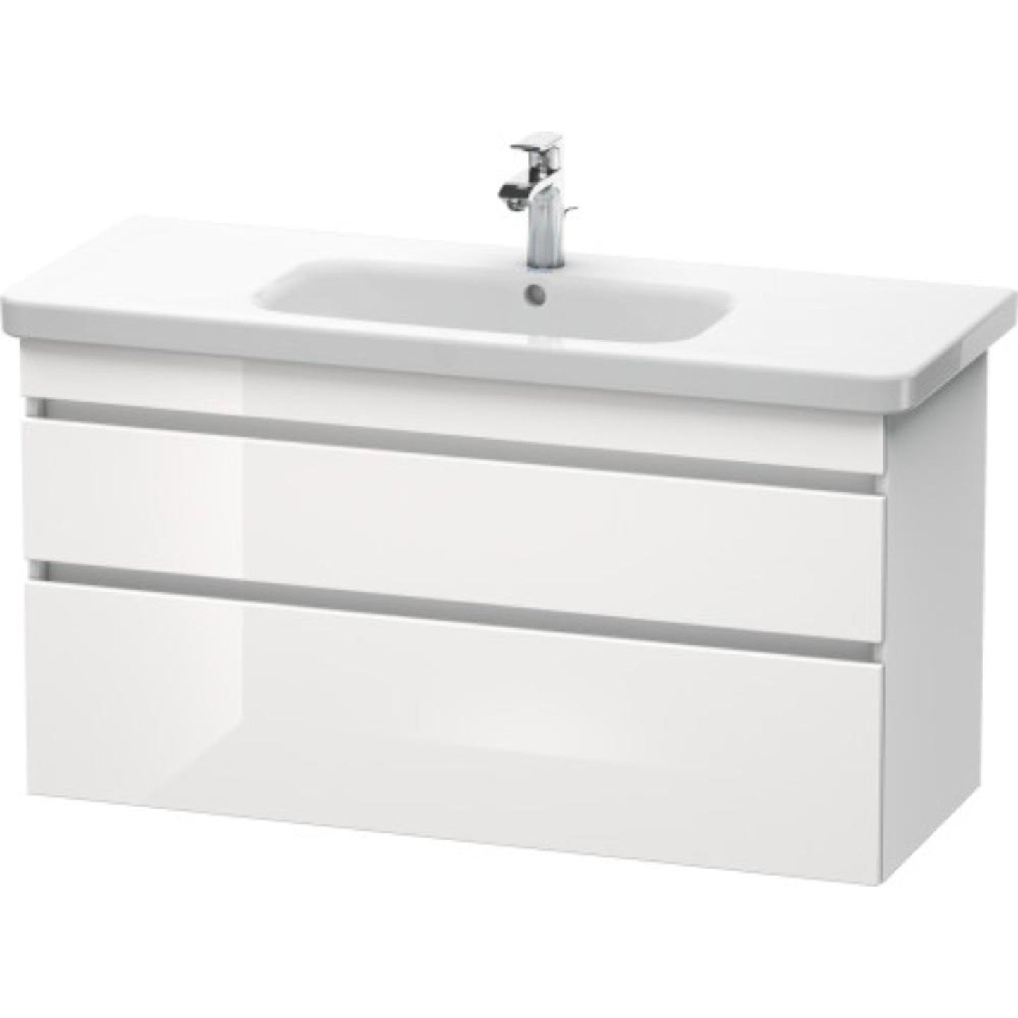 Duravit DuraStyle 44" x 24" x 18" Two Drawer Wall-Mount Vanity Unit in White High Gloss and White Matt (DS649502218)