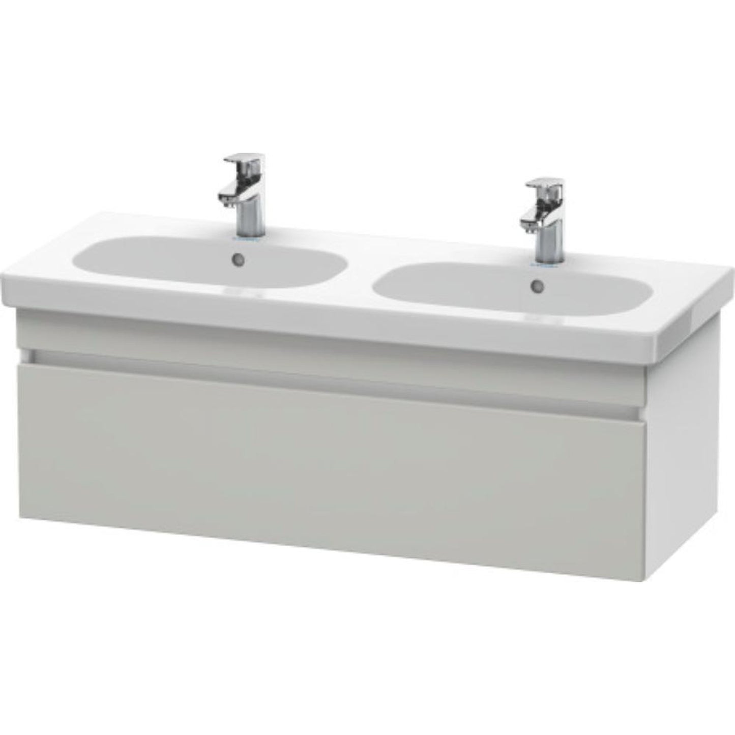 Duravit DuraStyle 45" x 16" x 18" One Drawer Wall-Mount Vanity Unit in Concrete Grey Matt and White (DS638600718)