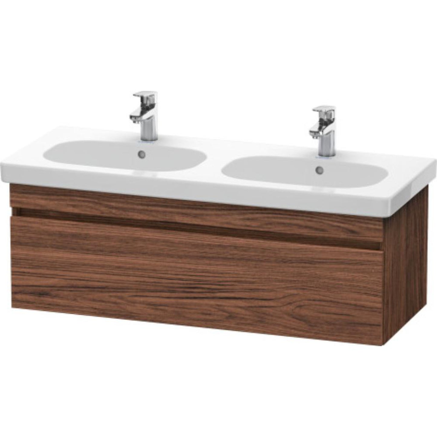 Duravit DuraStyle 45" x 16" x 18" One Drawer Wall-Mount Vanity Unit in Walnut Dark (DS638602121)