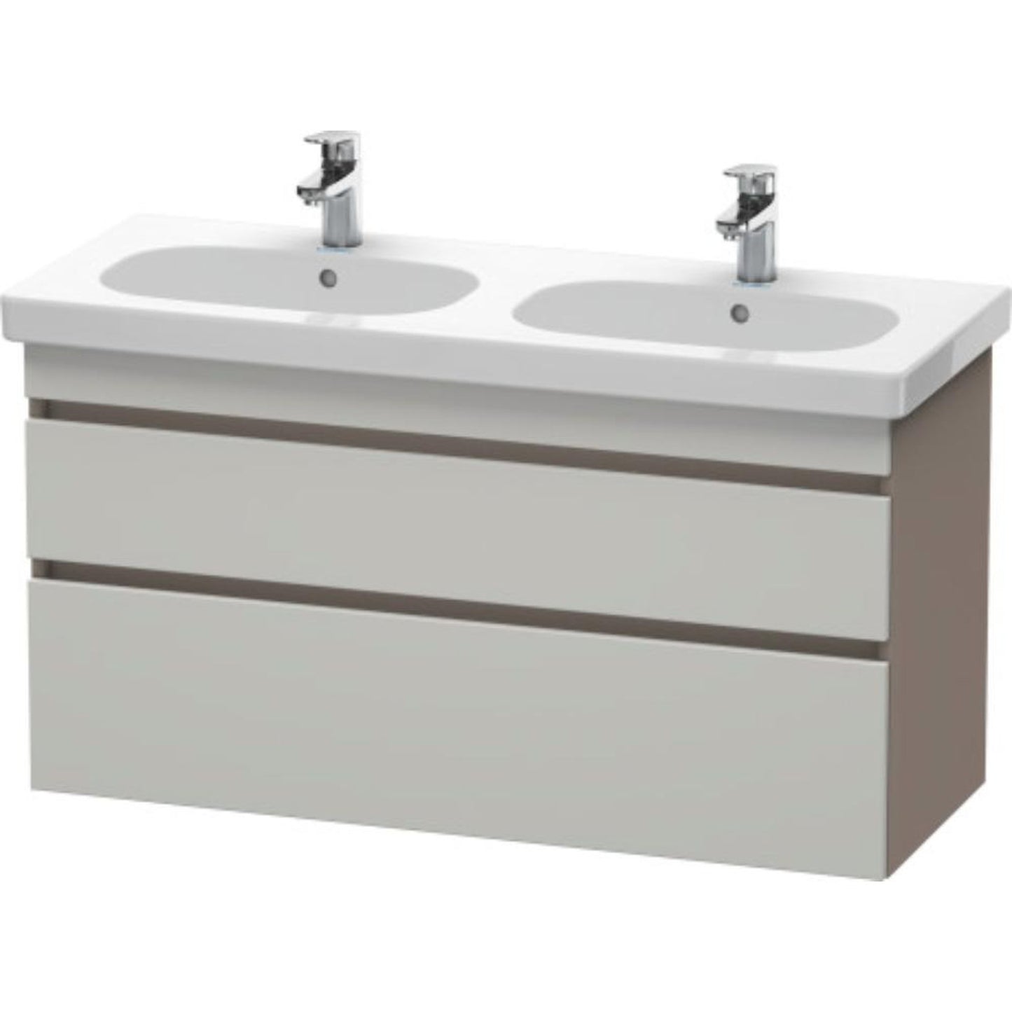 Duravit DuraStyle 45" x 24" x 18" Two Drawer Wall-Mount Vanity Unit in Concrete Grey Matt and Basalt (DS648600743)