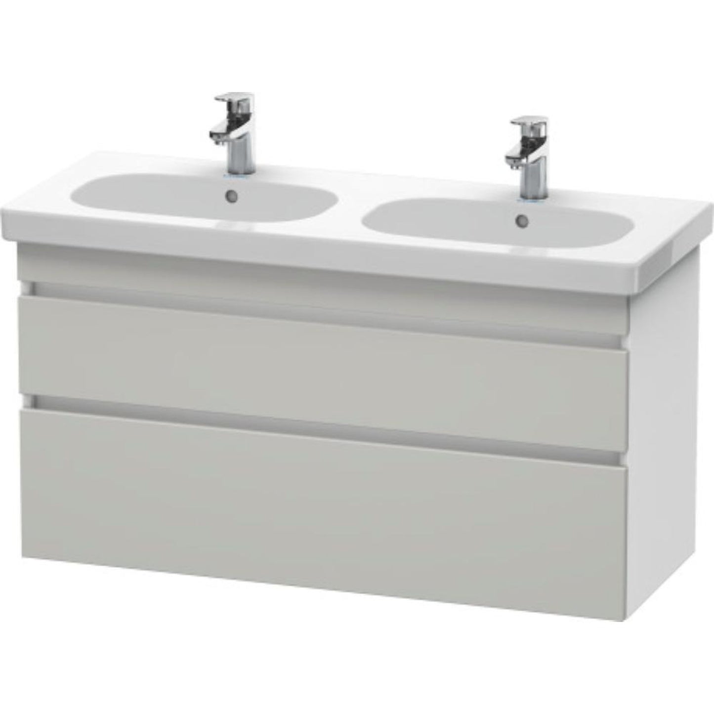 Duravit DuraStyle 45" x 24" x 18" Two Drawer Wall-Mount Vanity Unit in Concrete Grey Matt and White (DS648600718)