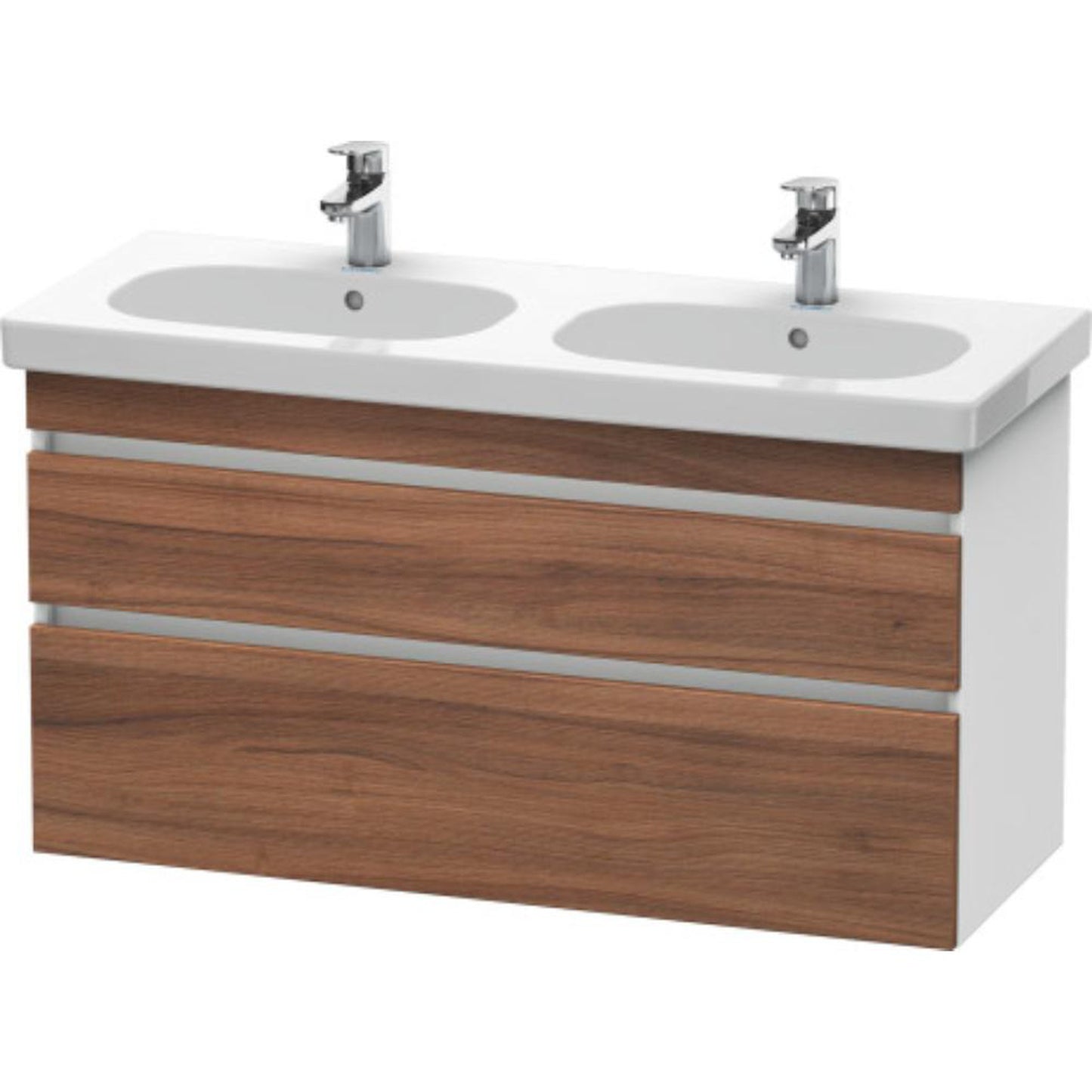 Duravit DuraStyle 45" x 24" x 18" Two Drawer Wall-Mount Vanity Unit in Natural Walnut and White (DS648607918)