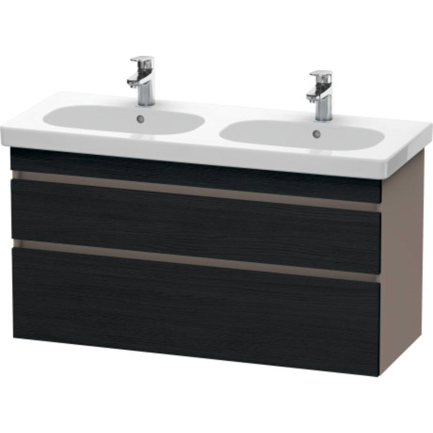 Duravit DuraStyle 45" x 24" x 18" Two Drawer Wall-Mount Vanity Unit in Oak Black and Basalt (DS648601643)