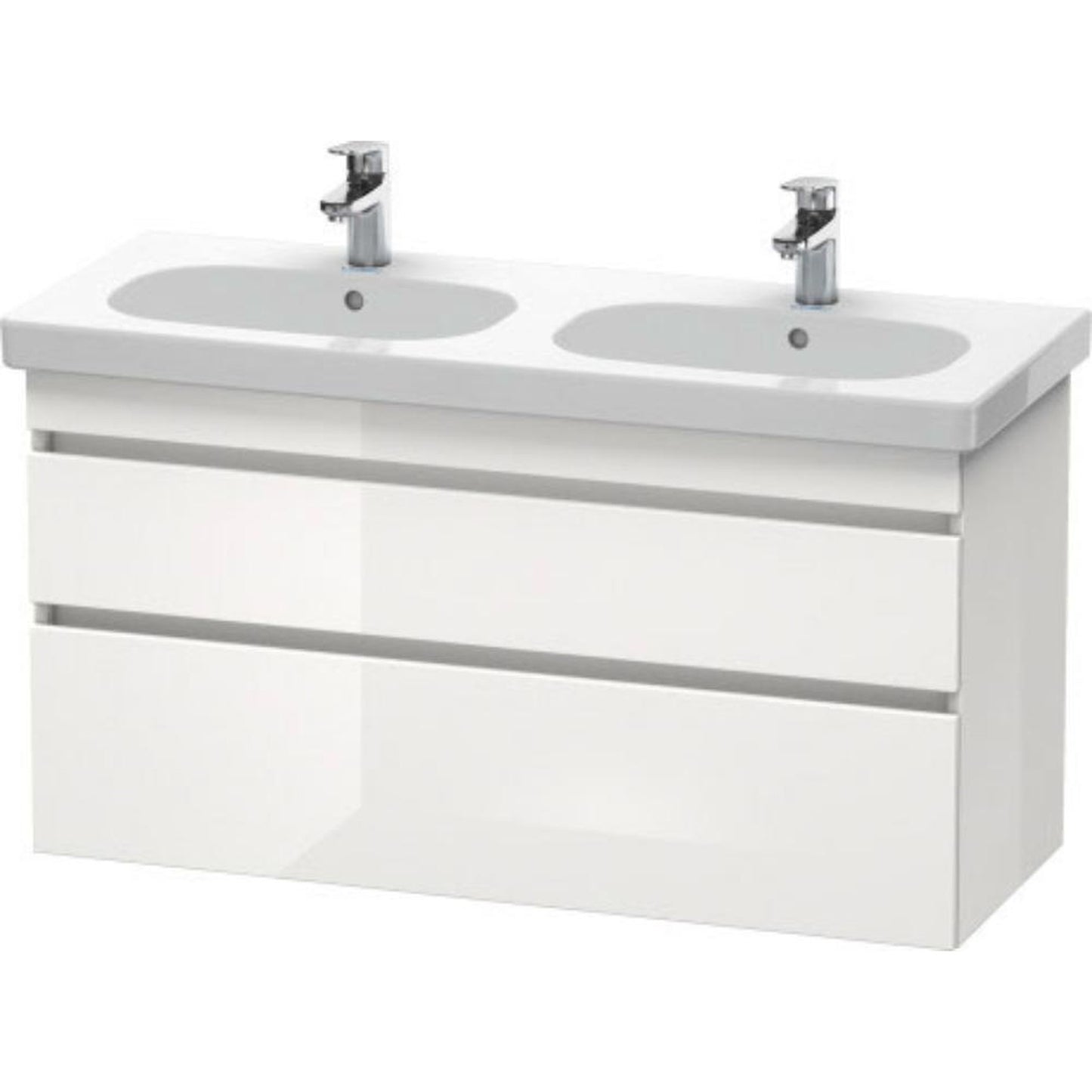 Duravit DuraStyle 45" x 24" x 18" Two Drawer Wall-Mount Vanity Unit in White High Gloss (DS648602222)