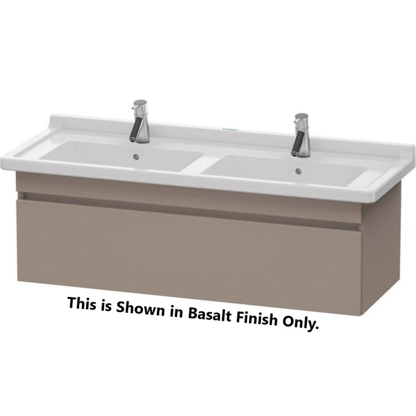 Duravit DuraStyle 47" x 16" x 18" One Drawer Wall-Mount Vanity Unit in Basalt and White (DS639004318)
