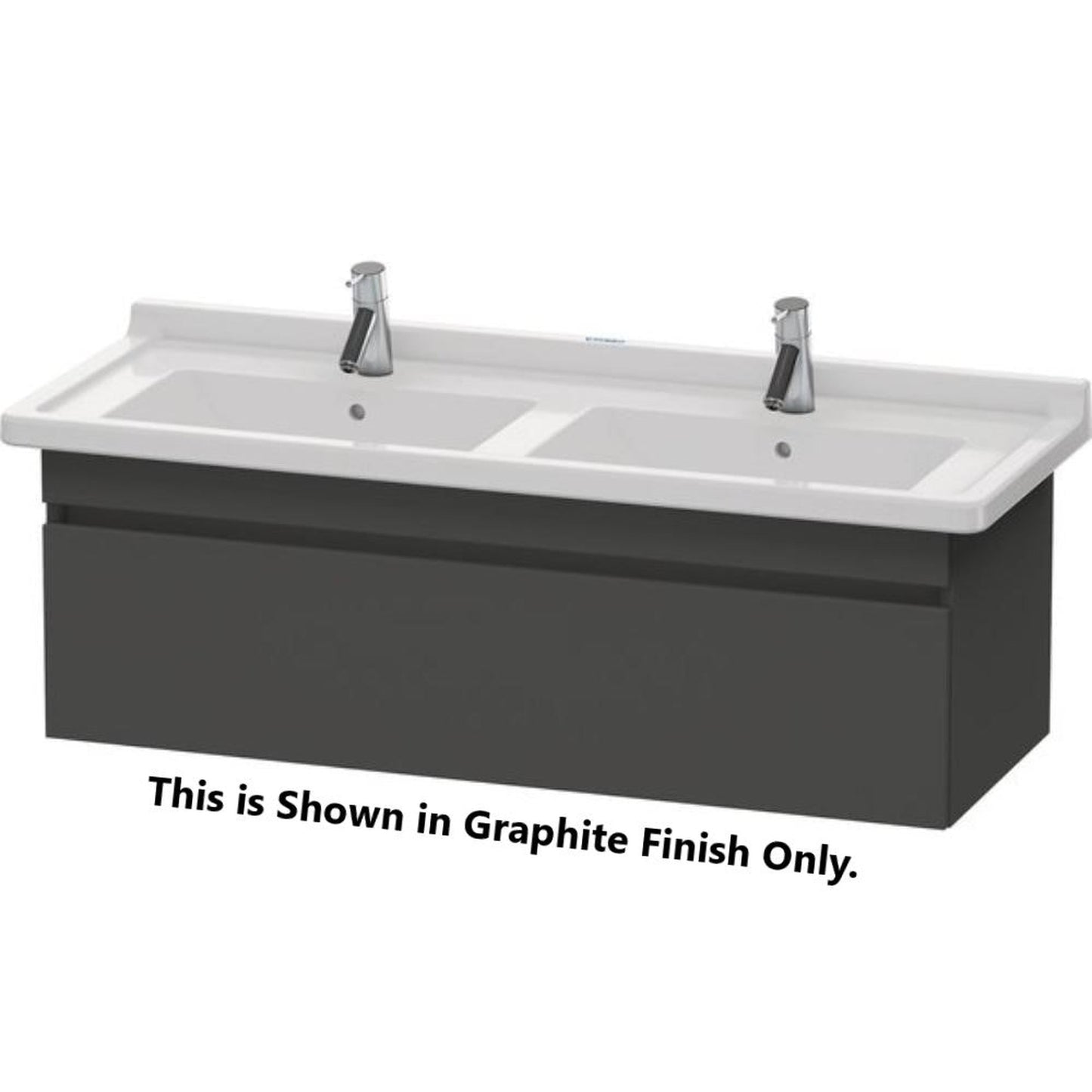 Duravit DuraStyle 47" x 16" x 18" One Drawer Wall-Mount Vanity Unit in Graphite and Basalt (DS639004943)