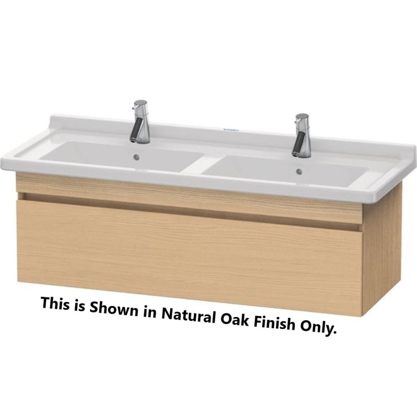 Duravit DuraStyle 47" x 16" x 18" One Drawer Wall-Mount Vanity Unit in Natural Oak and Basalt (DS639003043)