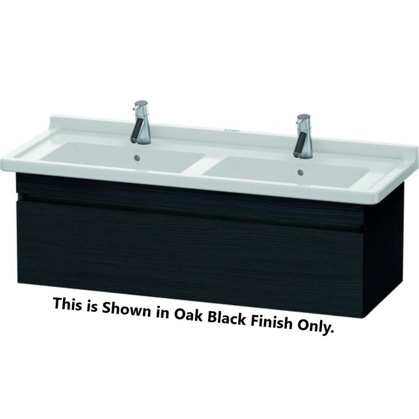 Duravit DuraStyle 47" x 16" x 18" One Drawer Wall-Mount Vanity Unit in Oak Black and White (DS639001618)