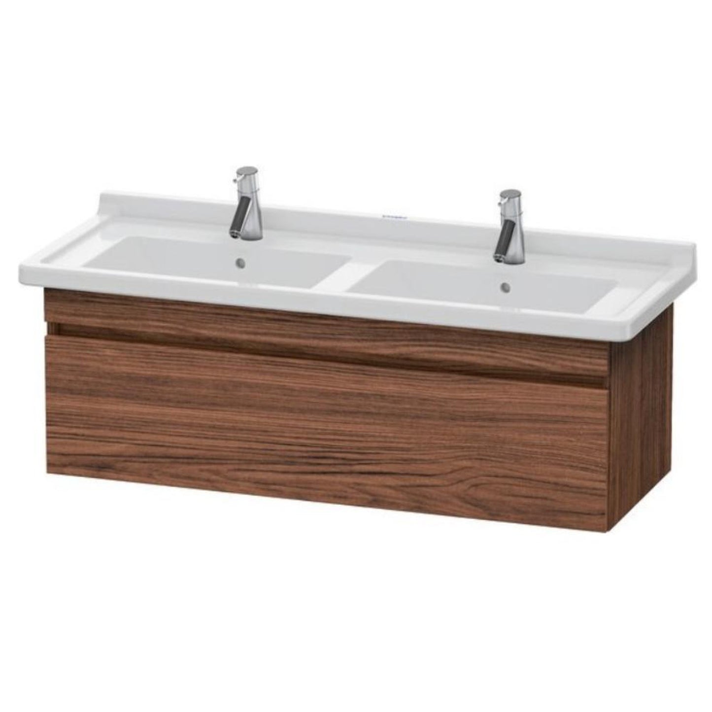 Duravit DuraStyle 47" x 16" x 18" One Drawer Wall-Mount Vanity Unit in Walnut Dark (DS639002121)