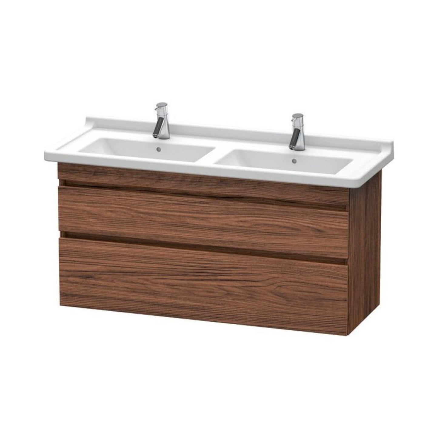 Duravit DuraStyle 47" x 24" x 18" Two Drawer Wall-Mount Vanity Unit in Walnut Dark (DS649002121)