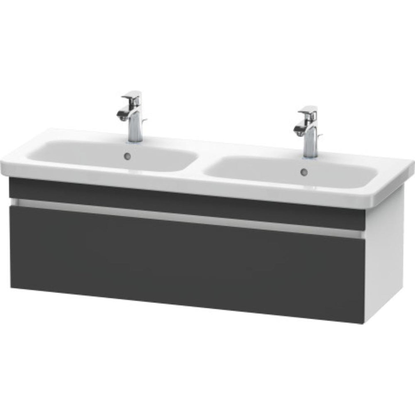 Duravit DuraStyle 48" x 16" x 18" One Drawer Wall-Mount Vanity Unit in Graphite and White (DS639804918)