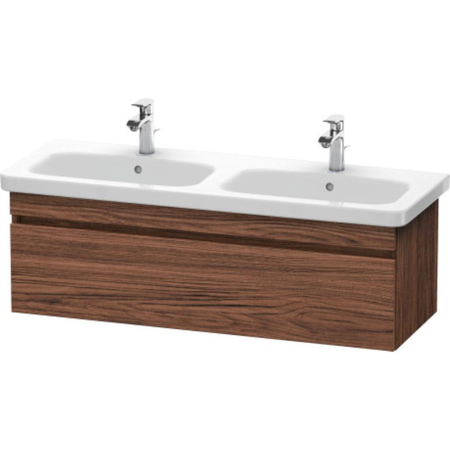 Duravit DuraStyle 48" x 16" x 18" One Drawer Wall-Mount Vanity Unit in Walnut Dark (DS639802121)