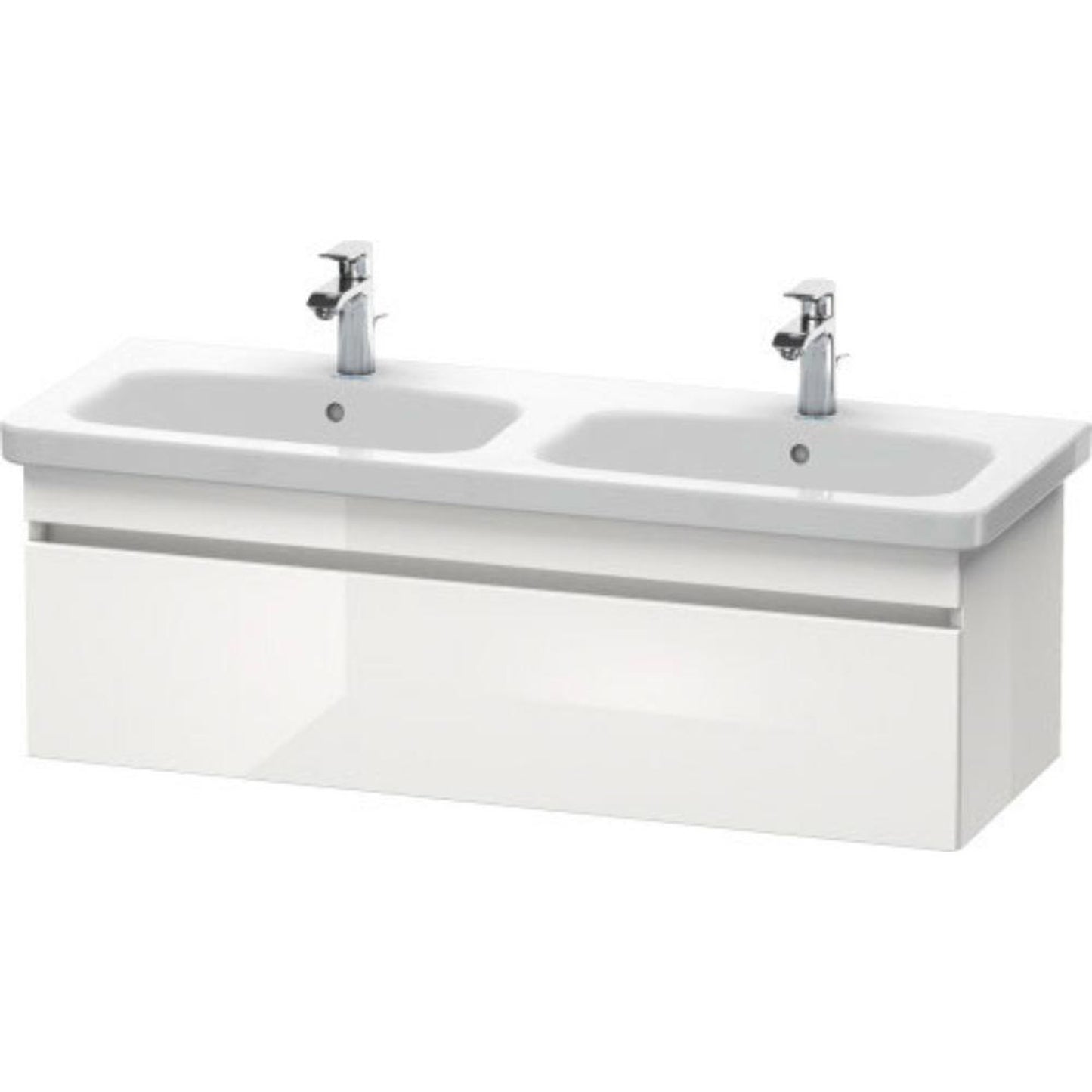 Duravit DuraStyle 48" x 16" x 18" One Drawer Wall-Mount Vanity Unit in White High Gloss (DS639802222)