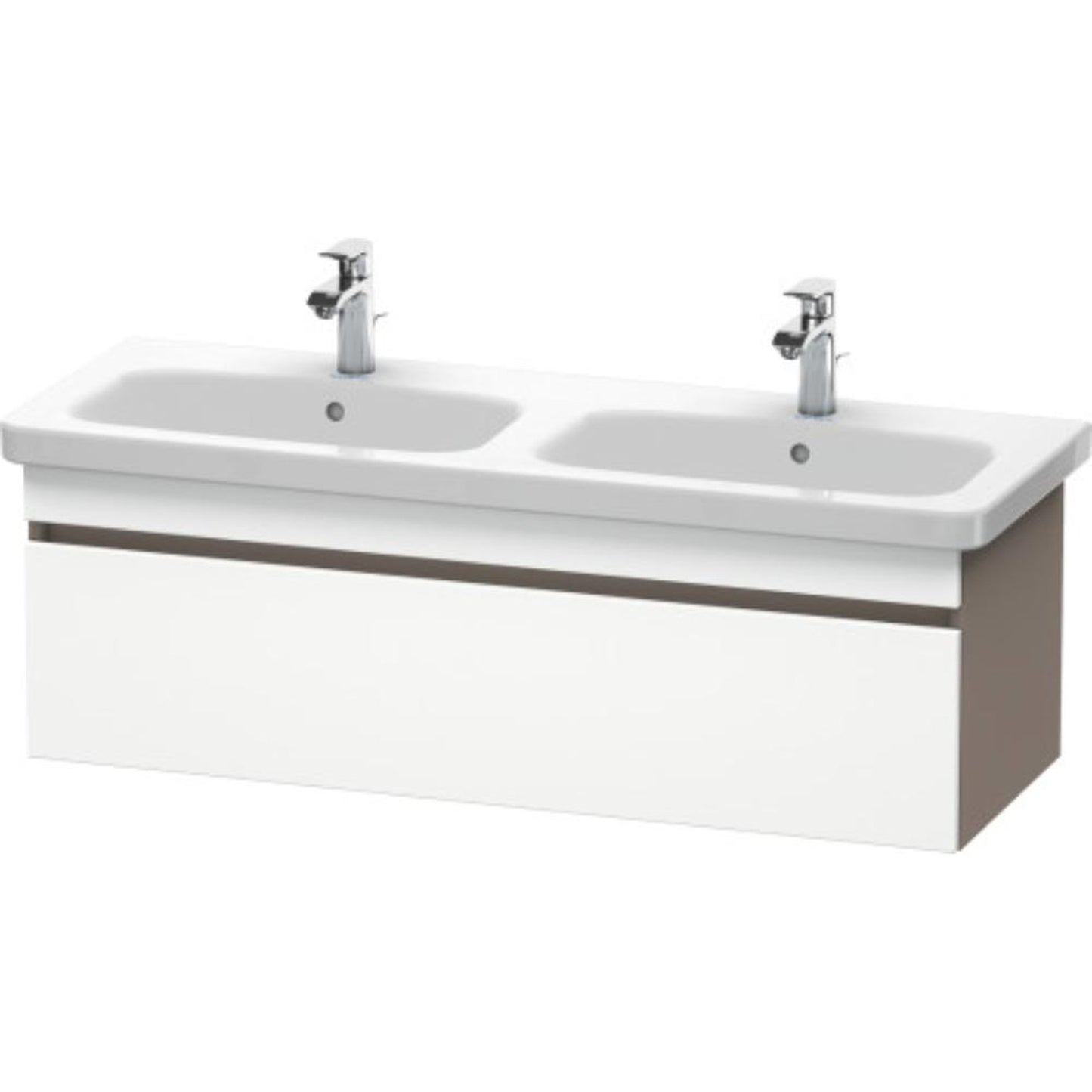 Duravit DuraStyle 48" x 16" x 18" One Drawer Wall-Mount Vanity Unit in White Matt and Basalt (DS639801843)
