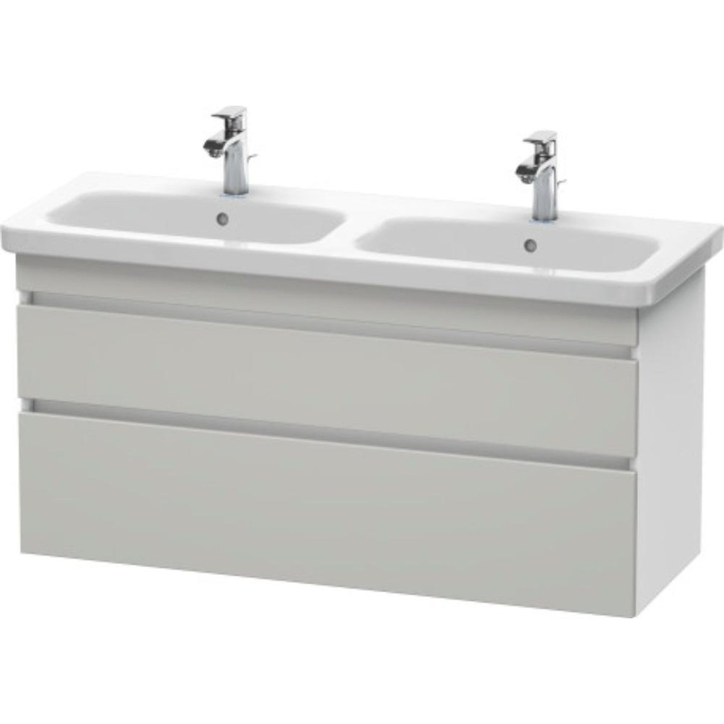 Duravit DuraStyle 48" x 24" x 18" Two Drawer Wall-Mount Vanity Unit in Concrete Grey Matt and White (DS649800718)
