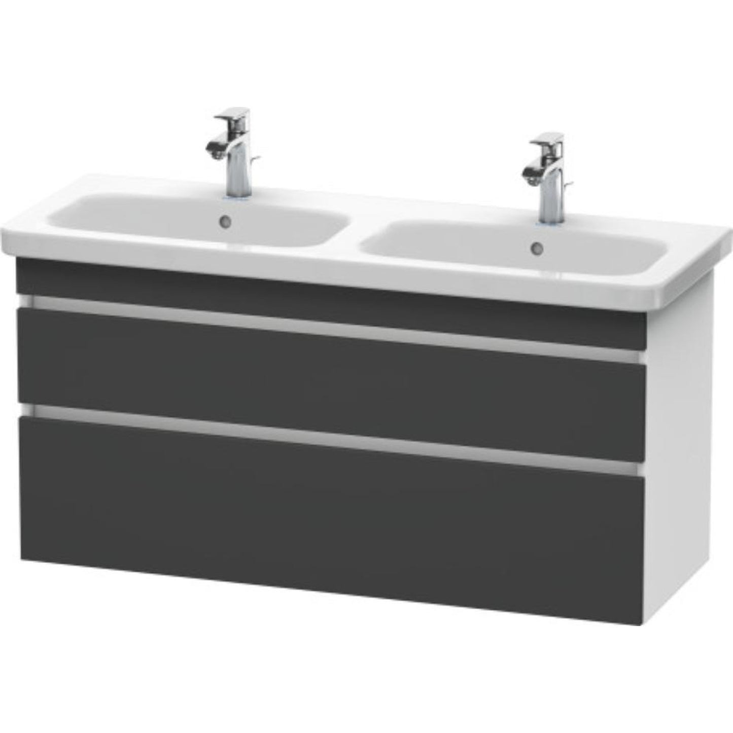 Duravit DuraStyle 48" x 24" x 18" Two Drawer Wall-Mount Vanity Unit in Graphite and White (DS649804918)