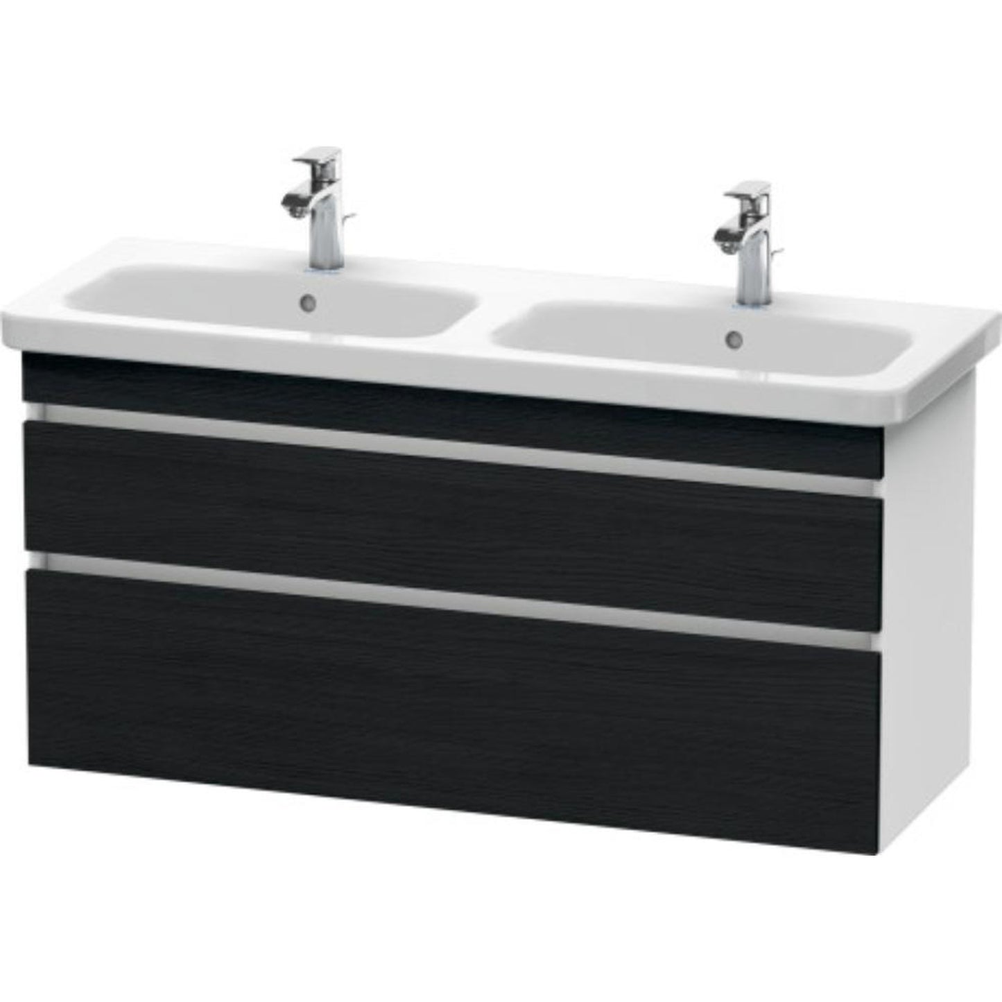 Duravit DuraStyle 48" x 24" x 18" Two Drawer Wall-Mount Vanity Unit in Oak Black and White (DS649801618)