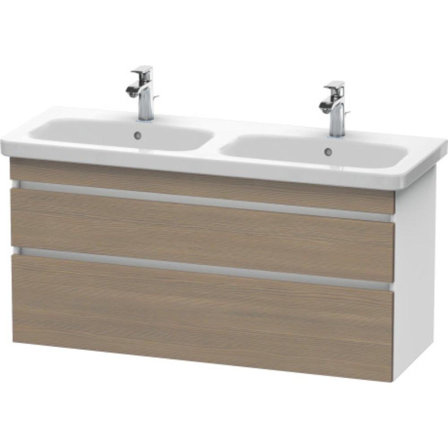 Duravit DuraStyle 48" x 24" x 18" Two Drawer Wall-Mount Vanity Unit in Oak Terra and White (DS649803518)