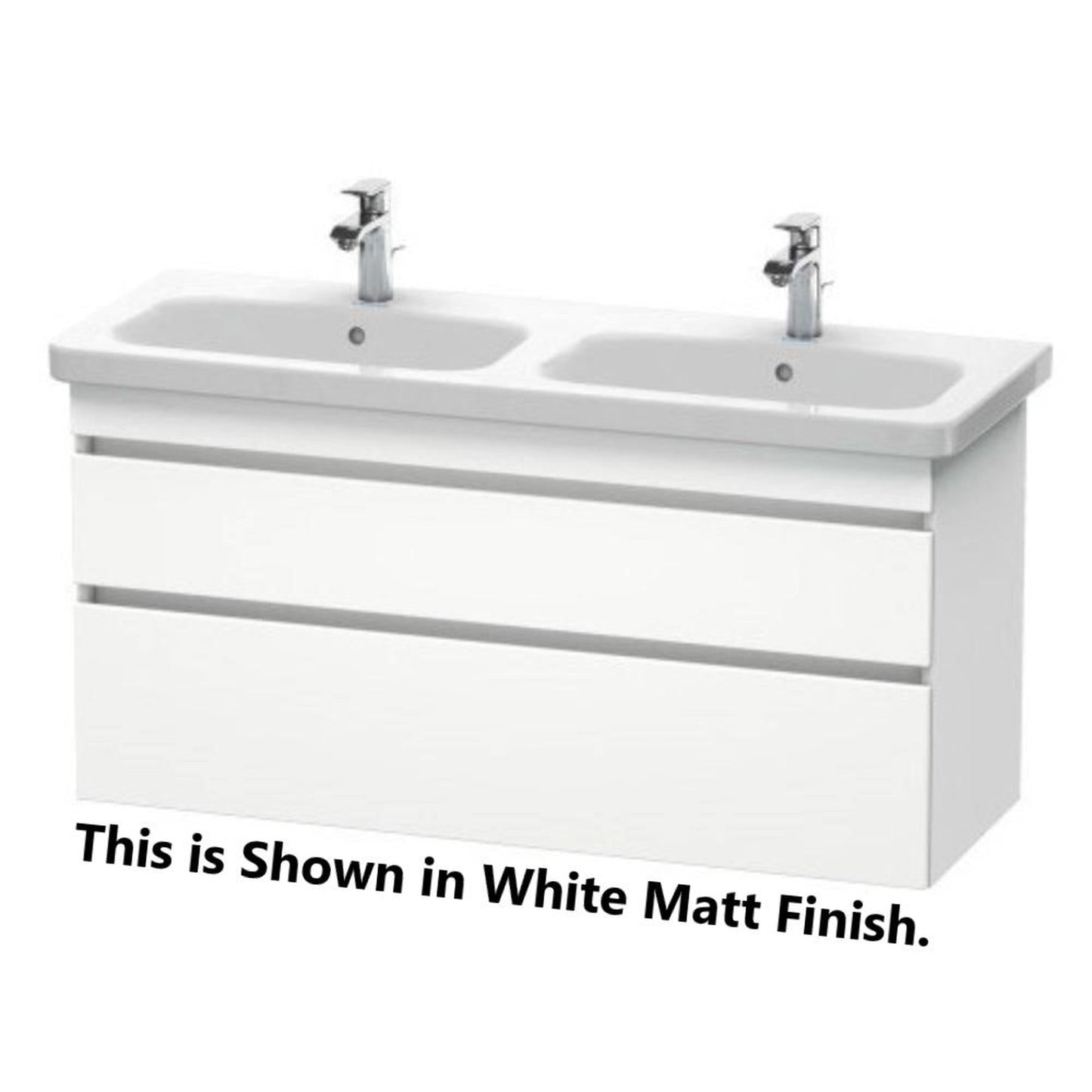 Duravit DuraStyle 48" x 24" x 18" Two Drawer Wall-Mount Vanity Unit in Silver Pine and White (DS649803118)