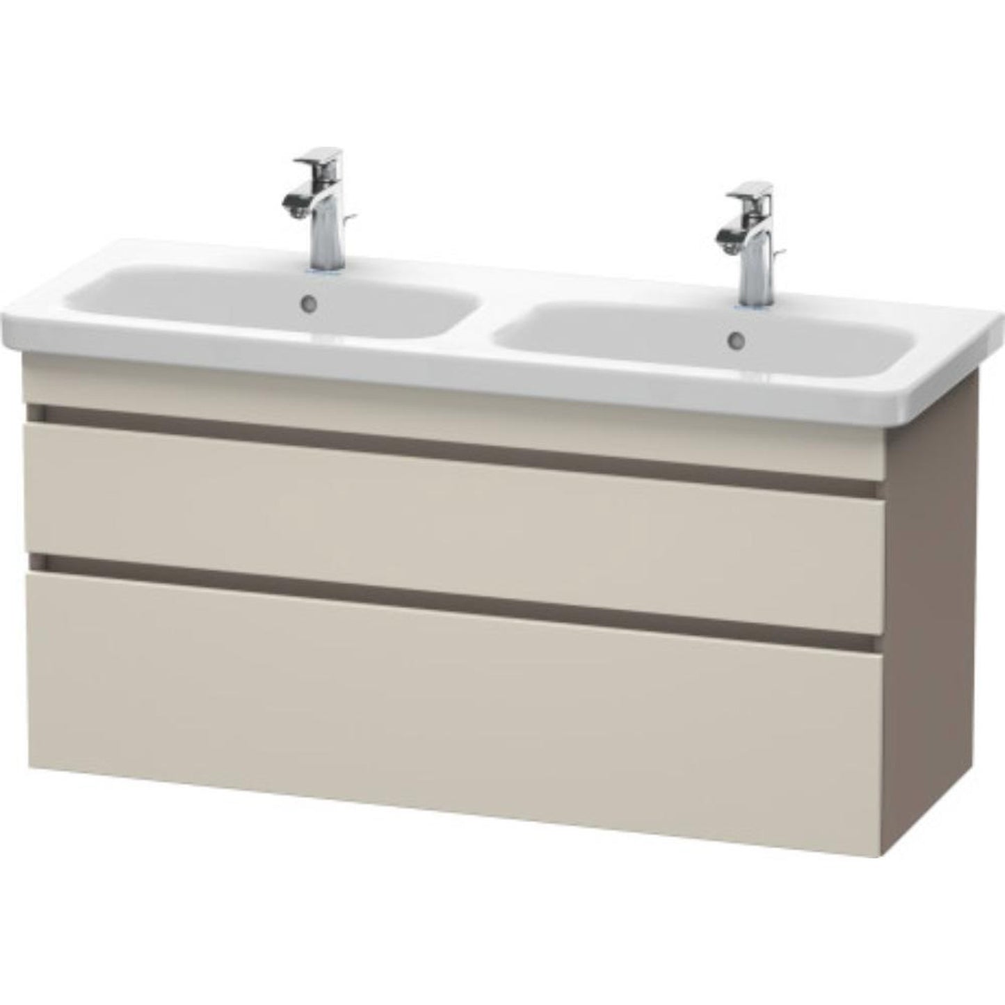 Duravit DuraStyle 48" x 24" x 18" Two Drawer Wall-Mount Vanity Unit in Taupe and Basalt (DS649809143)