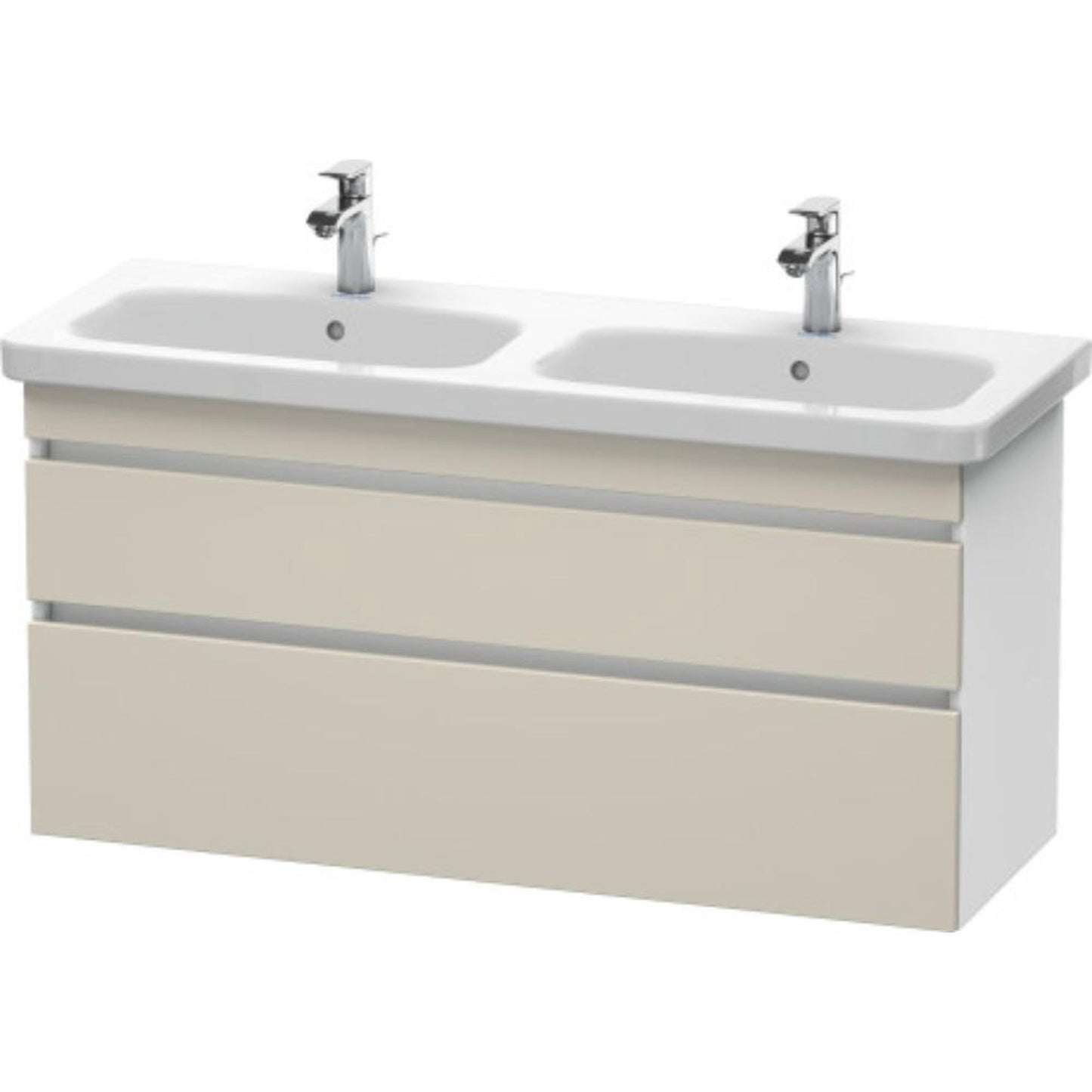 Duravit DuraStyle 48" x 24" x 18" Two Drawer Wall-Mount Vanity Unit in Taupe and White (DS649809118)