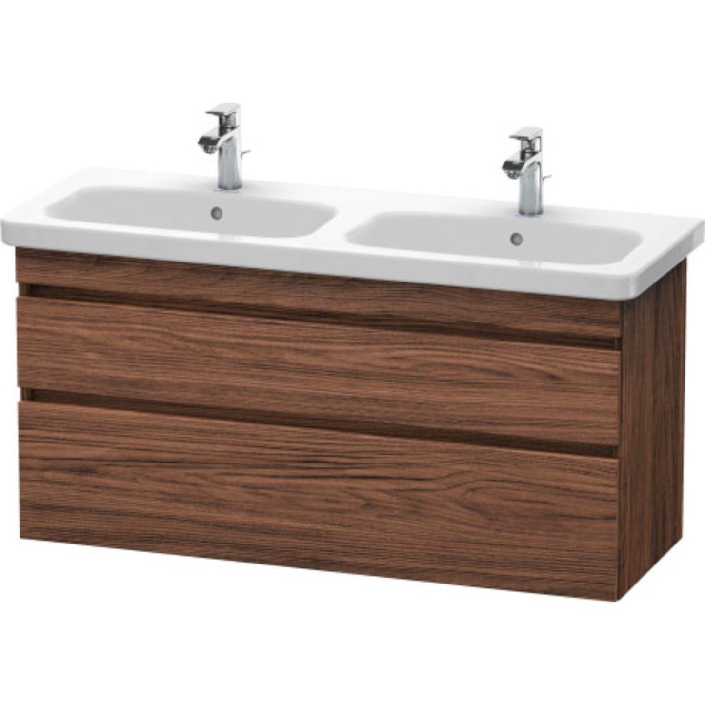 Duravit DuraStyle 48" x 24" x 18" Two Drawer Wall-Mount Vanity Unit in Walnut Dark (DS649802121)