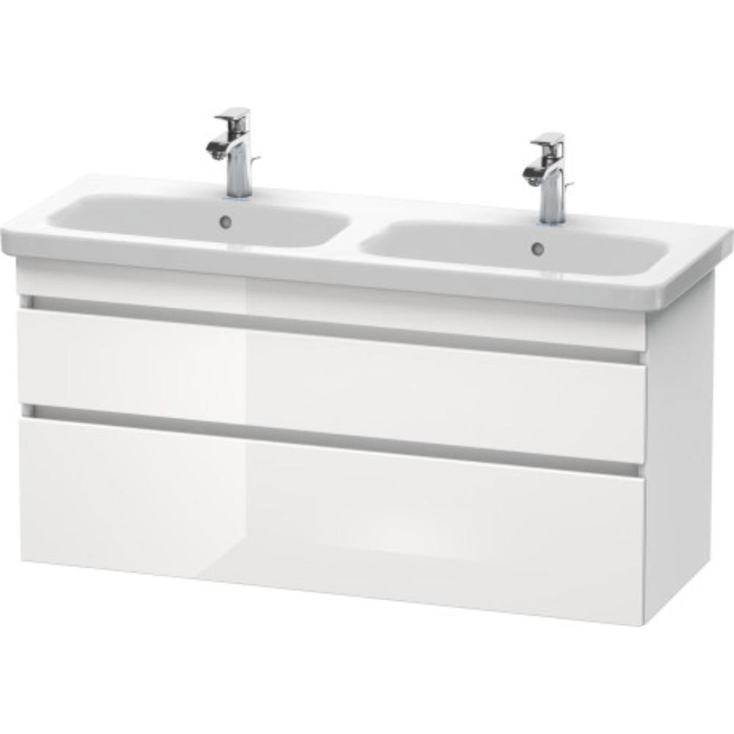 Duravit DuraStyle 48" x 24" x 18" Two Drawer Wall-Mount Vanity Unit in White High Gloss and White Matt (DS649802218)