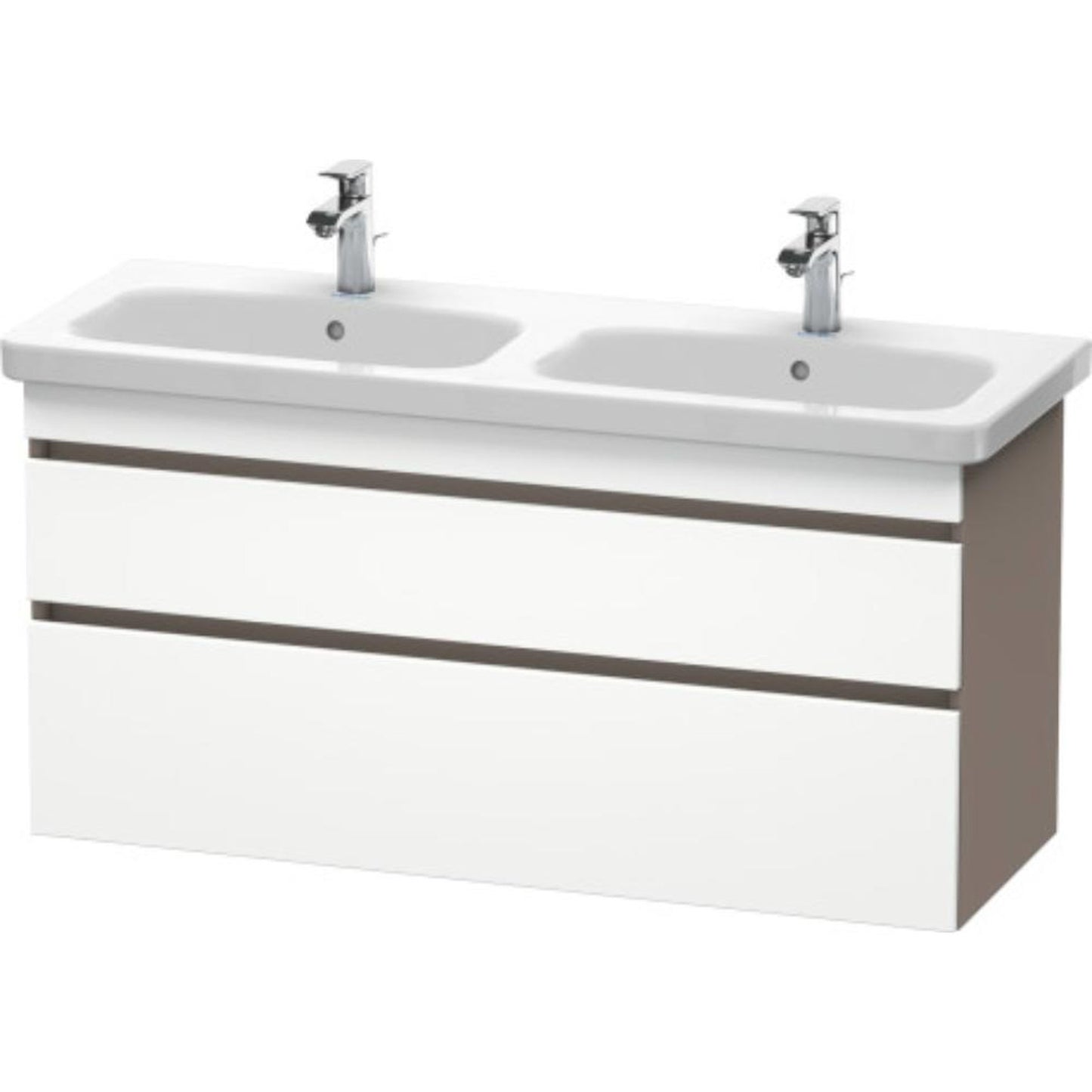 Duravit DuraStyle 48" x 24" x 18" Two Drawer Wall-Mount Vanity Unit in White Matt and Basalt (DS649801843)