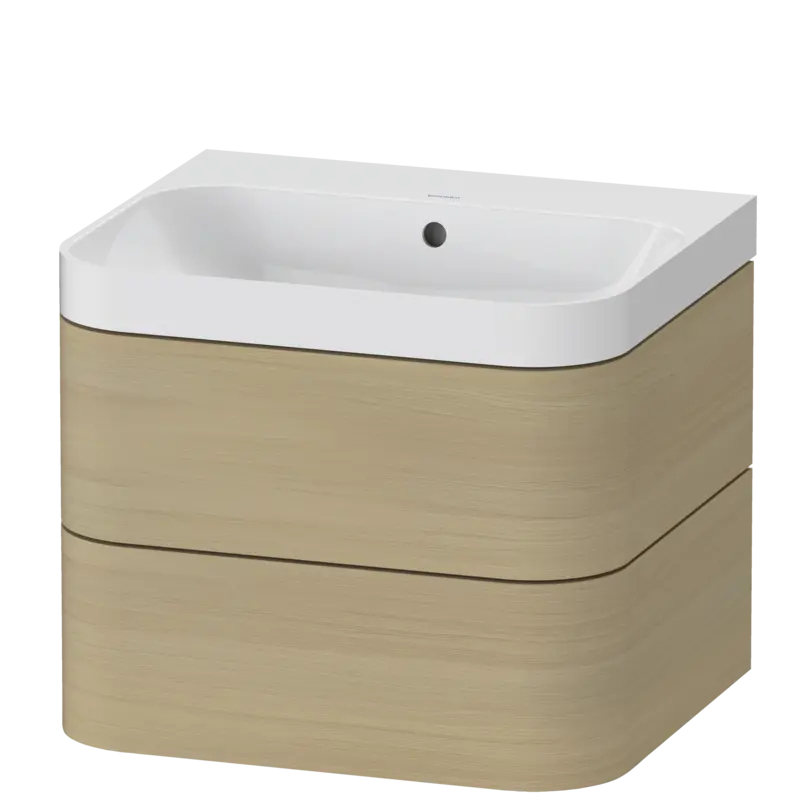 Duravit Happy D.2 23" x 19" x 19" Mediterranean Oak Two Drawer C-Shaped Wall-Mount Vanity Kit (HP4345N7171)