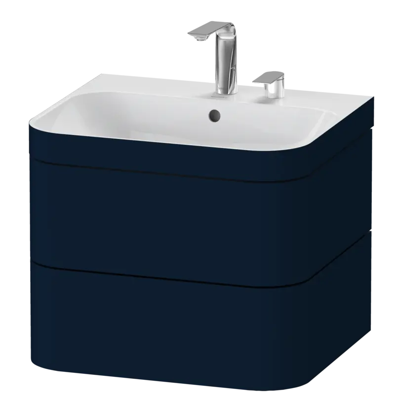 Duravit Happy D.2 23" x 19" x 19" Midnight Blue Two Drawer C-Bonded Wall-Mount Vanity Kit (HP4635E9898)