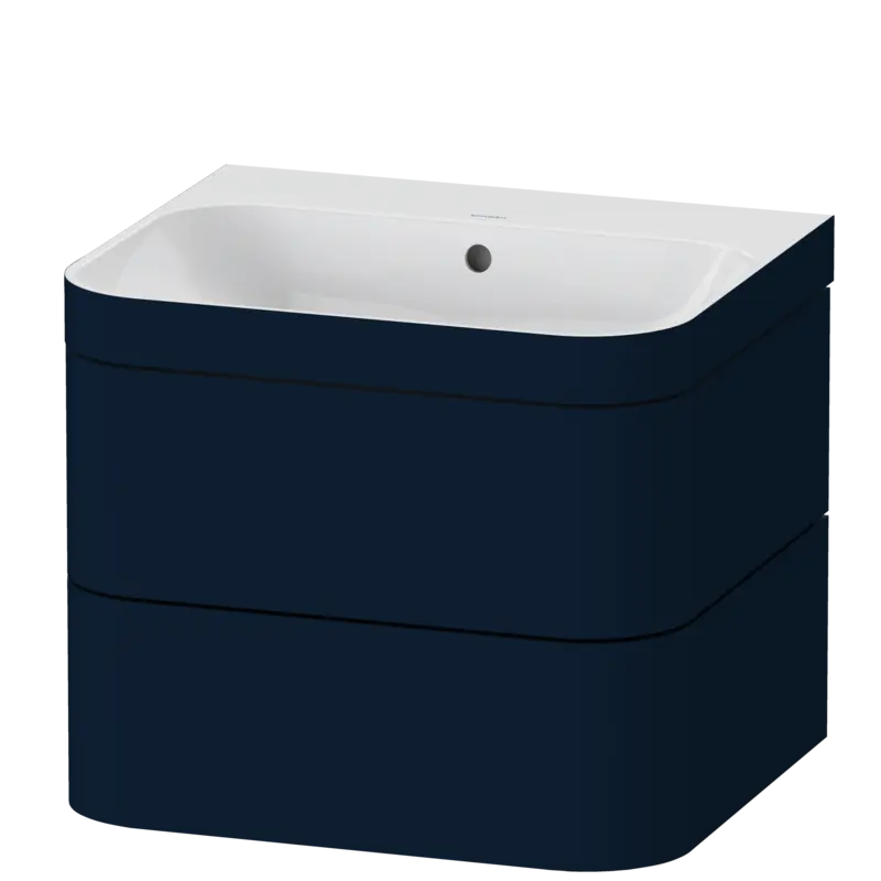 Duravit Happy D.2 23" x 19" x 19" Midnight Blue Two Drawer C-Bonded Wall-Mount Vanity Kit (HP4635N9898)