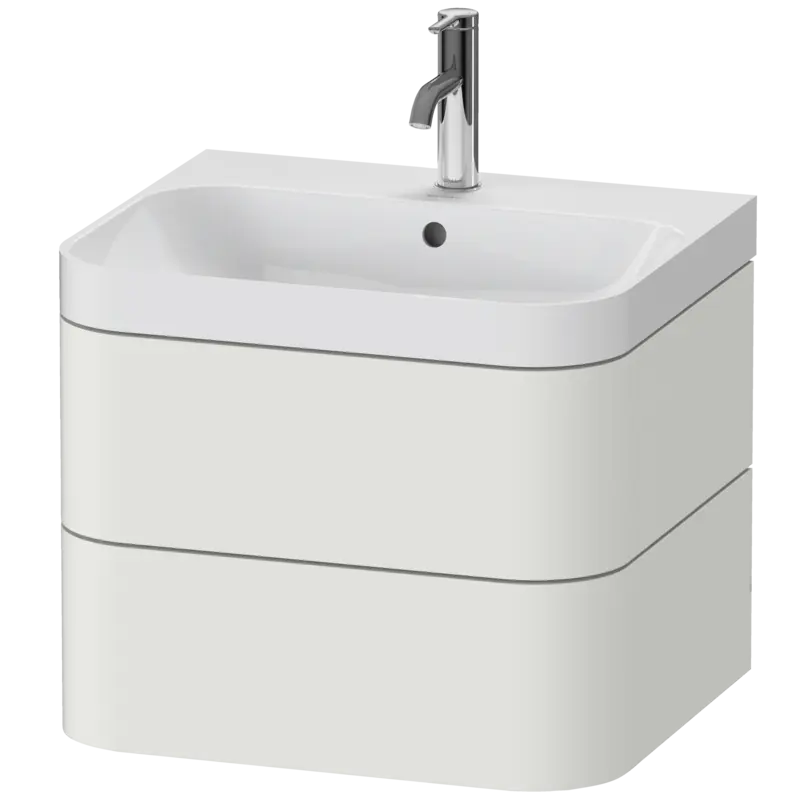 Duravit Happy D.2 23" x 19" x 19" Nordic White Two Drawer C-Shaped Wall-Mount Vanity Kit (HP4345O3939)