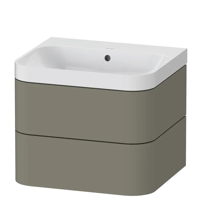 Duravit Happy D.2 23" x 19" x 19" Stone Gray Two Drawer C-Shaped Wall-Mount Vanity Kit (HP4345N9292)