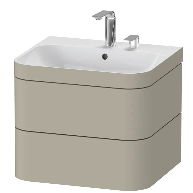 Duravit Happy D.2 23" x 19" x 19" Taupe Two Drawer C-Bonded Wall-Mount Vanity Kit (HP4635E6060)