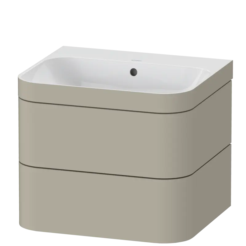 Duravit Happy D.2 23" x 19" x 19" Taupe Two Drawer C-Bonded Wall-Mount Vanity Kit (HP4635N6060)