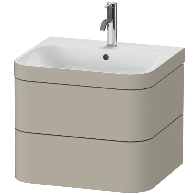 Duravit Happy D.2 23" x 19" x 19" Taupe Two Drawer C-Bonded Wall-Mount Vanity Kit (HP4635O6060)