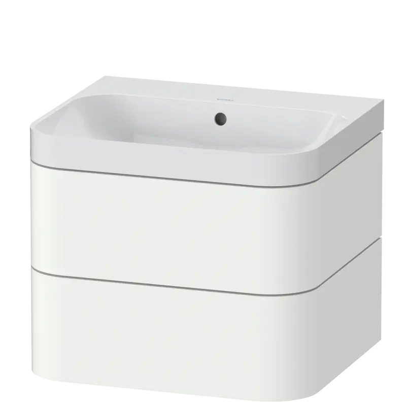 Duravit Happy D.2 23" x 19" x 19" White Satin Matt Two Drawer C-Shaped Wall-Mount Vanity Kit (HP4345N3636)