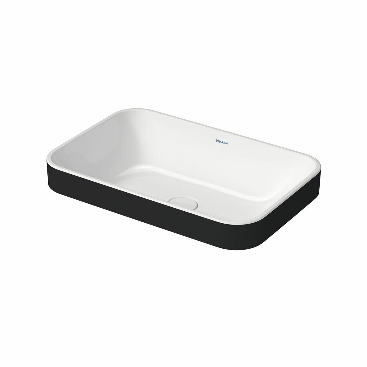 Duravit Happy D.2 24" x 16" x 7" White and Anthracite Washbowl With WonderGliss (23596061001)