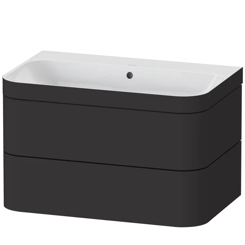 Duravit Happy D.2 31" x 19" x 19" Graphite Two Drawer C-Bonded Wall-Mount Vanity Kit (HP4637N8080)