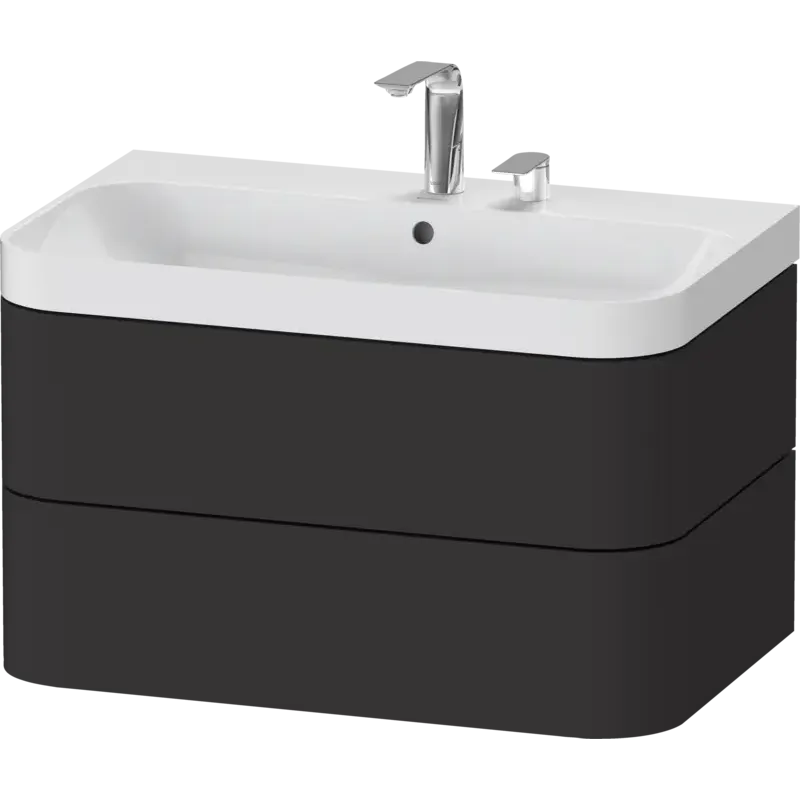 Duravit Happy D.2 31" x 19" x 19" Graphite Two Drawer C-Shaped Wall-Mount Vanity Kit (HP4347E8080)