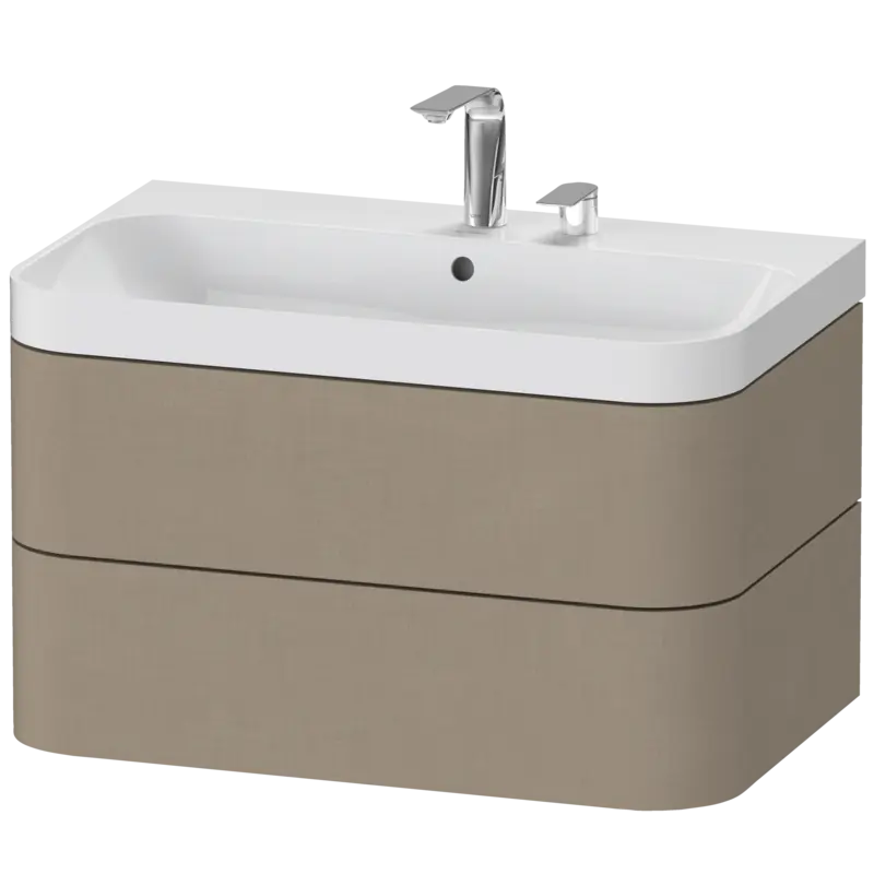 Duravit Happy D.2 31" x 19" x 19" Linen Two Drawer C-Shaped Wall-Mount Vanity Kit (HP4347E7575)