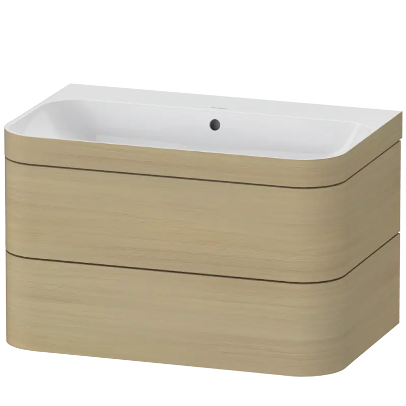 Duravit Happy D.2 31" x 19" x 19" Mediterranean Oak Two Drawer C-Bonded Wall-Mount Vanity Kit (HP4637N7171)