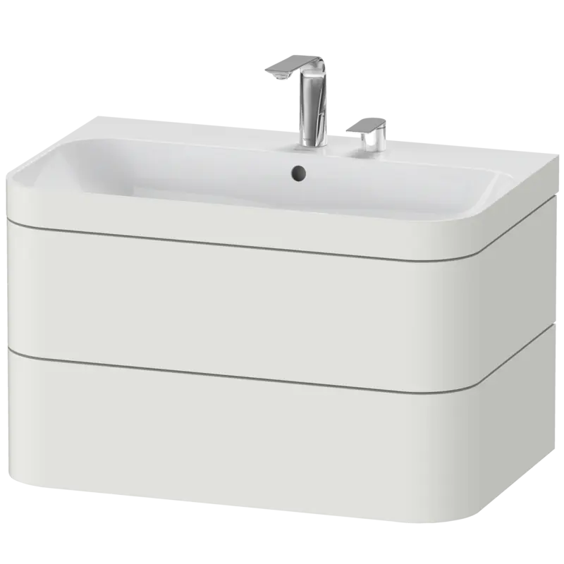 Duravit Happy D.2 31" x 19" x 19" Nordic White Two Drawer C-Bonded Wall-Mount Vanity Kit (HP4637E3939)