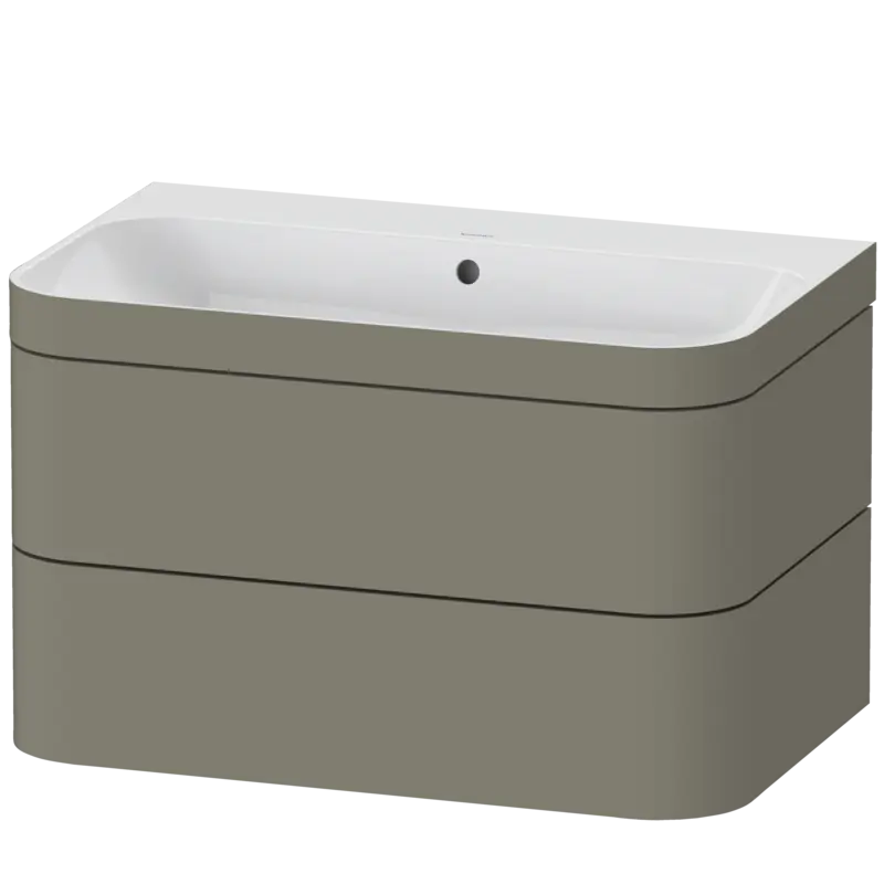Duravit Happy D.2 31" x 19" x 19" Stone Gray Two Drawer C-Bonded Wall-Mount Vanity Kit (HP4637N9292)