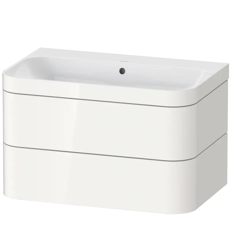 Duravit Happy D.2 31" x 19" x 19" White High Gloss Two Drawer C-Bonded Wall-Mount Vanity Kit (HP4637N2222)