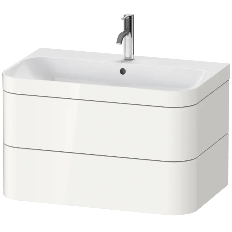 Duravit Happy D.2 31" x 19" x 19" White High Gloss Two Drawer C-Bonded Wall-Mount Vanity Kit (HP4637O2222)