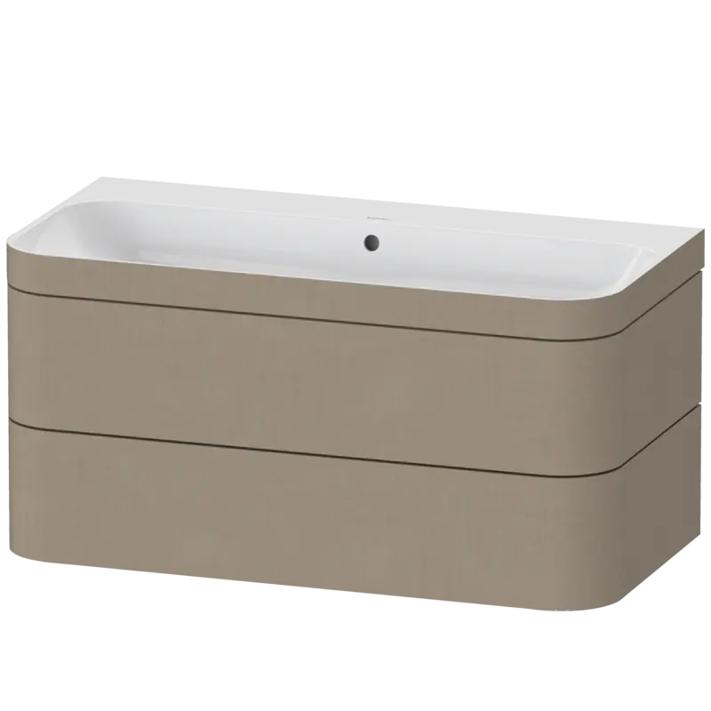 Duravit Happy D.2 38" x 19" x 19" Linen Two Drawer C-Bonded Wall-Mount Vanity Kit (HP4638N7575)