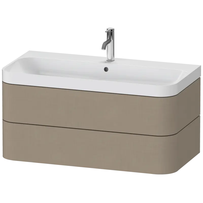 Duravit Happy D.2 38" x 19" x 19" Linen Two Drawer C-Shaped Wall-Mount Vanity Kit (HP4348O7575)