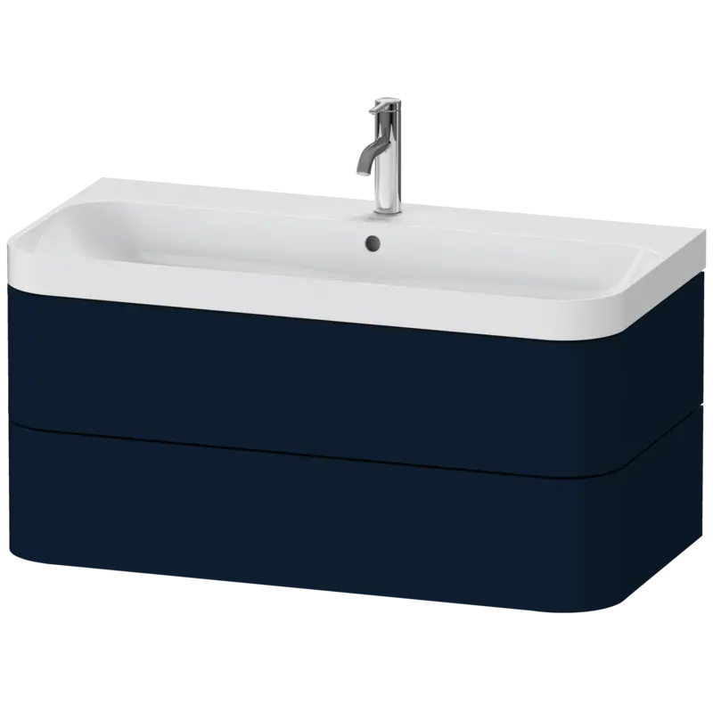 Duravit Happy D.2 38" x 19" x 19" Midnight Blue Two Drawer C-Shaped Wall-Mount Vanity Kit (HP4348O9898)