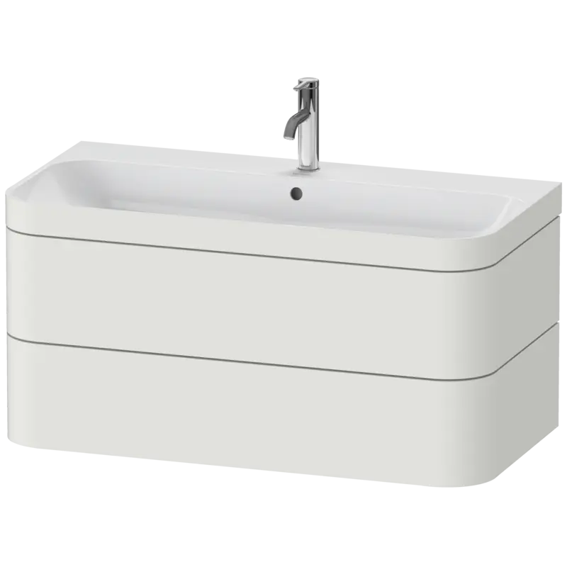 Duravit Happy D.2 38" x 19" x 19" Nordic White Two Drawer C-Bonded Wall-Mount Vanity Kit (HP4638O3939)